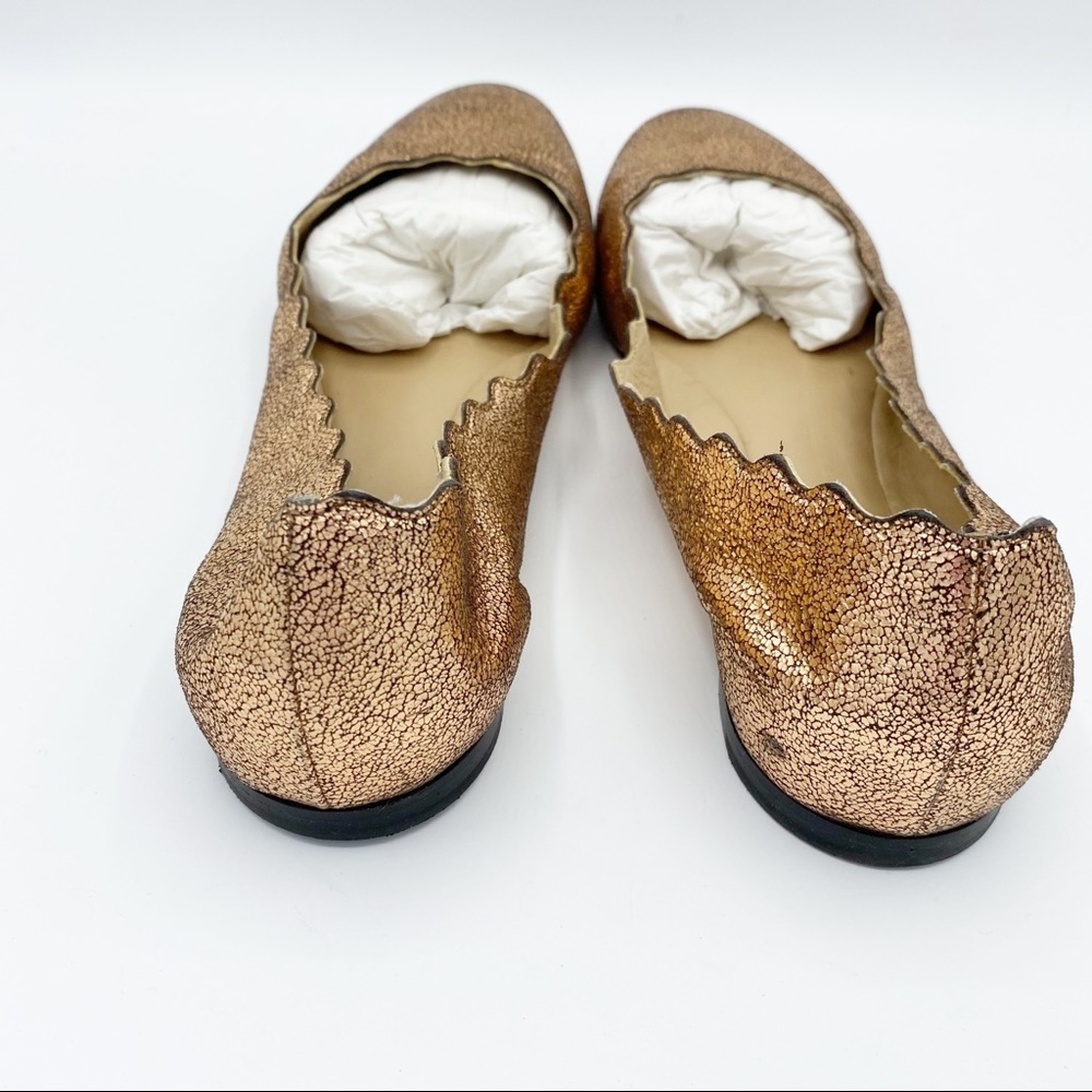 CHLOE Pink Gold Ballerina Flat 39 - Picture 6 of 7